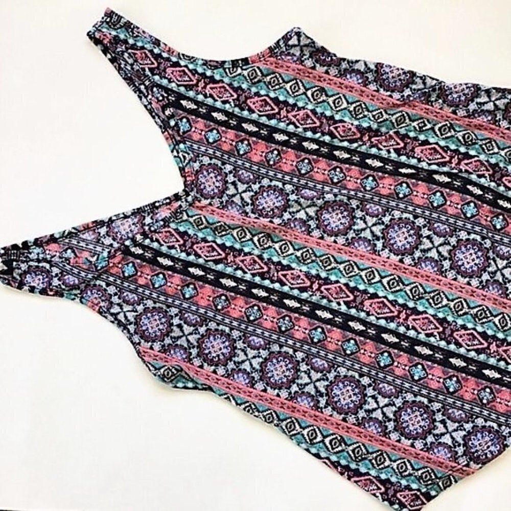 Boho Multicolor Tank Top Lightweight Casual